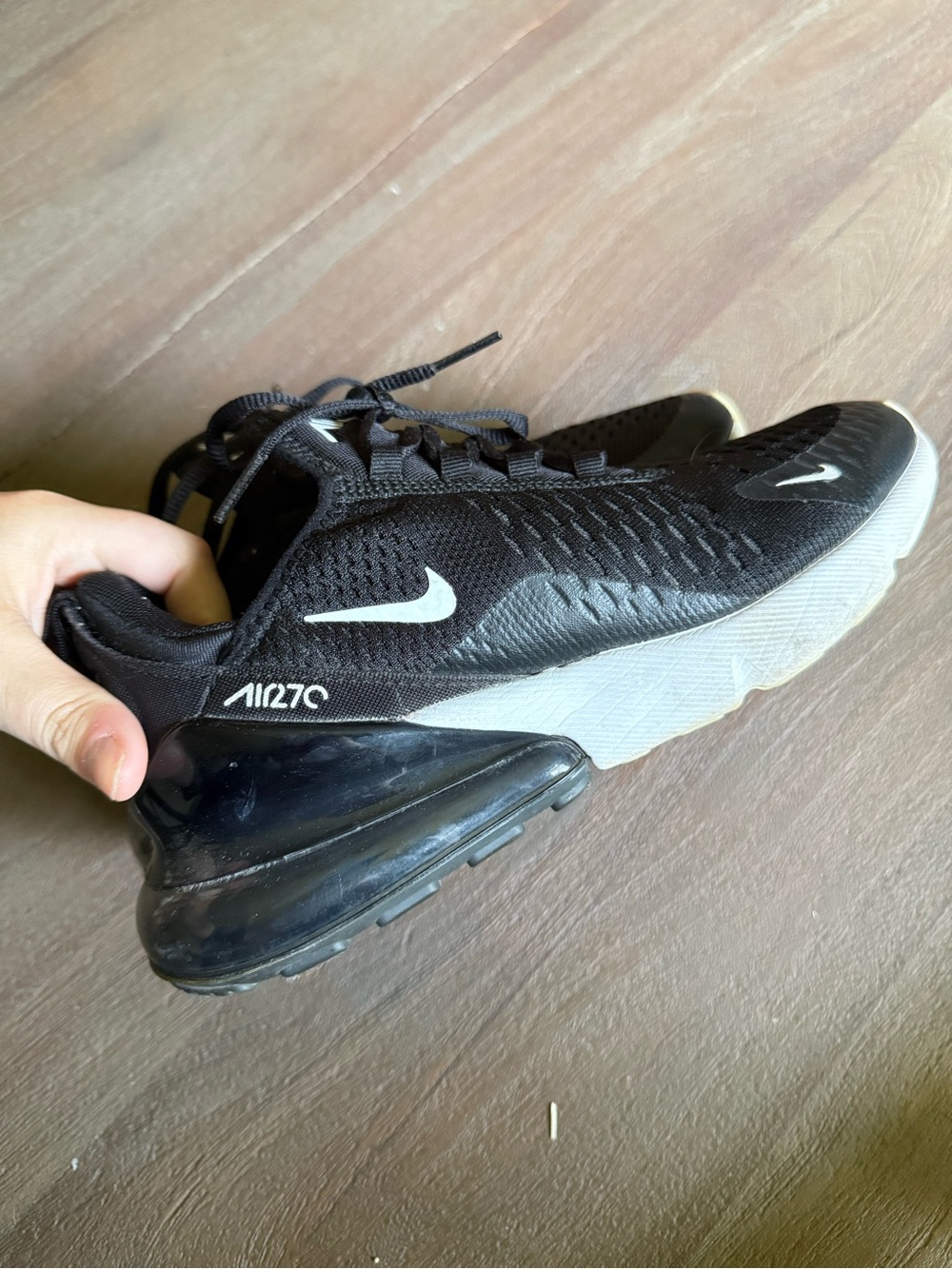 Nike Black and White Air Max 270 Running Shoe